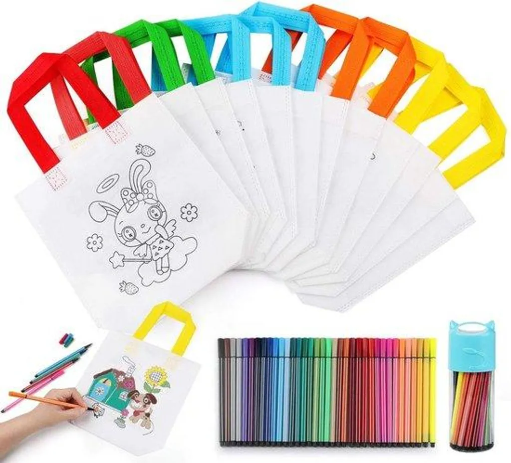 Pochettes de coloriage DIY en tissu intissé résistant au déchirage
