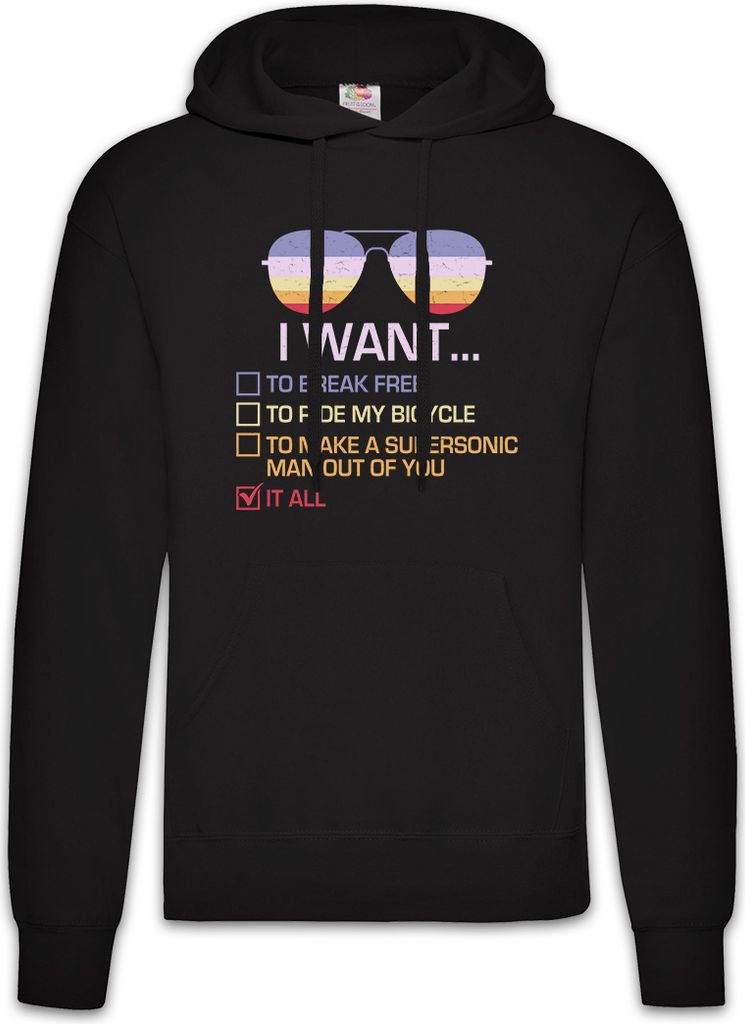 Urban Backwoods I Want To Break Free, Herren Hoodie, Farbe: Schwarz, Größe: 2XL