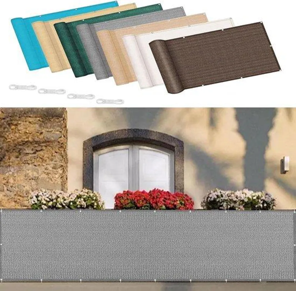 Store extérieur indéchirable 100x350 cm gris occultant et durable