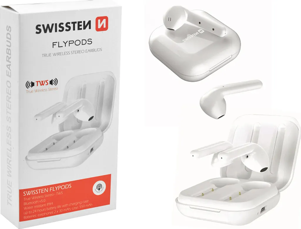 Casque sans fil TWS Flypods Swissten Écouteurs Bluetooth Intra-auriculaires