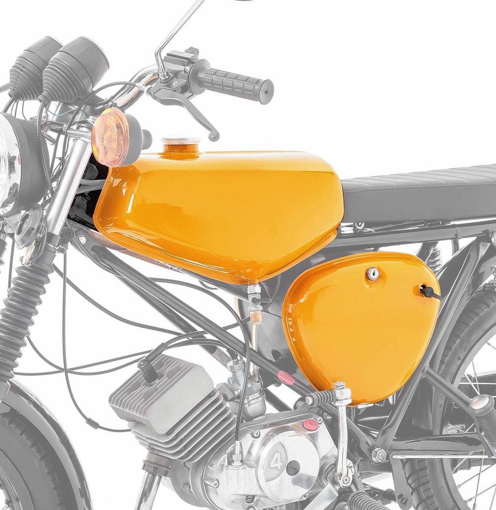 Tank / Benzintank für Simson S51 / S50 / S70 mit Seitendeckel gelb
