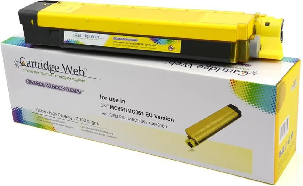Toner Jaune Oki MC851 Capacité Standard remplace 44059165 pour Laser