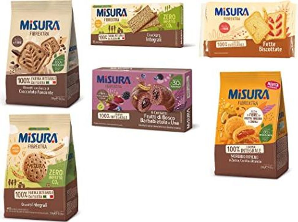 Testpaket Misura Fibraextra Integrali Vollkorn Croissant Crackers Shortbread mit Kürbisfüllung, kekse biscuits 6x Stuck