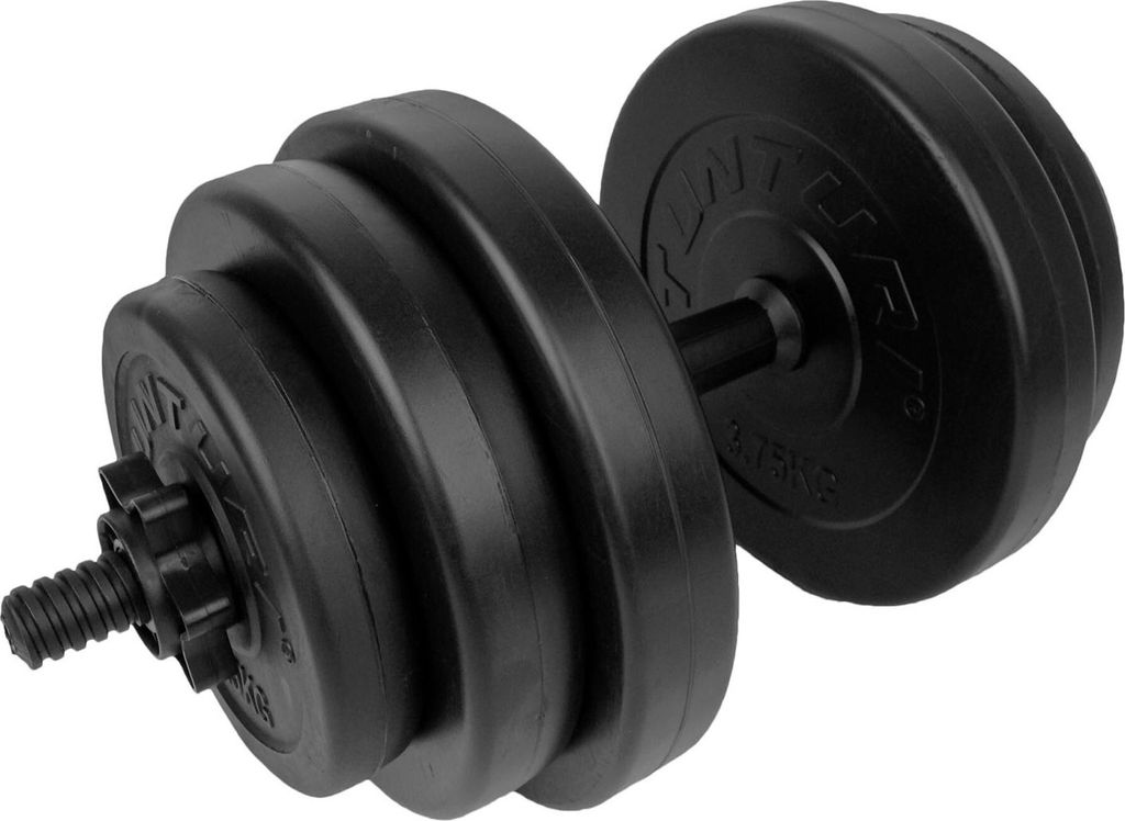 Tunturi Kurzhantel-Set - Kurzhantel-Set - 2 Stück insgesamt 28 kg - Schwarzes Vinyl