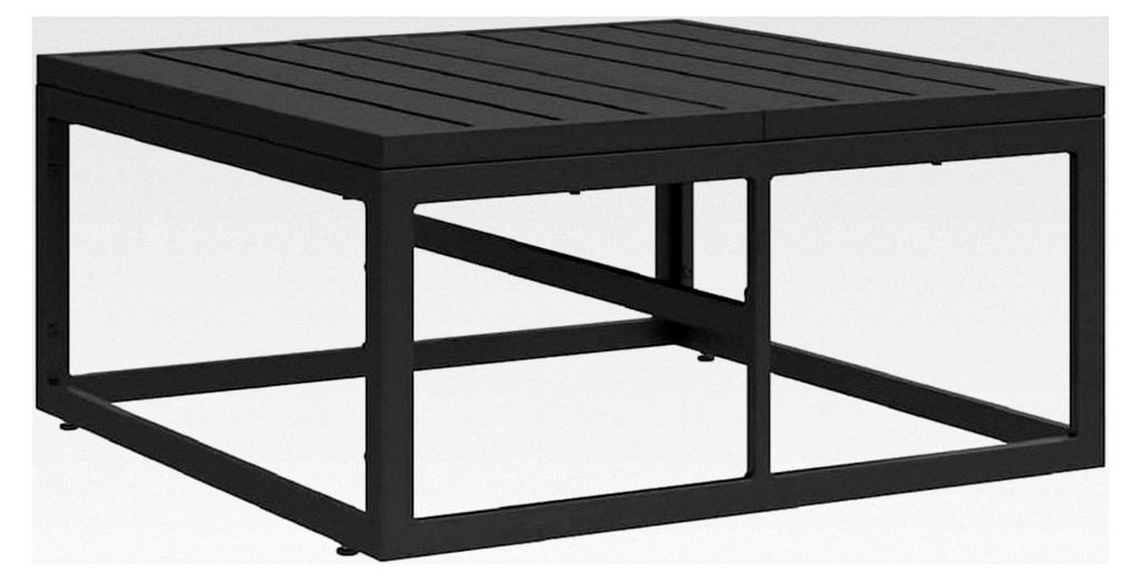 Beistelltisch für Gartenmöbel, schwarz, 70 x 70 x 32 cm, Metall, für Balkon, Garten, Pool