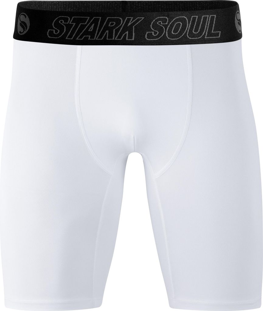 Compression Shorts Herren – Funktionale Kompressionshose Sport von Stark Soul - Weiss – XXL
