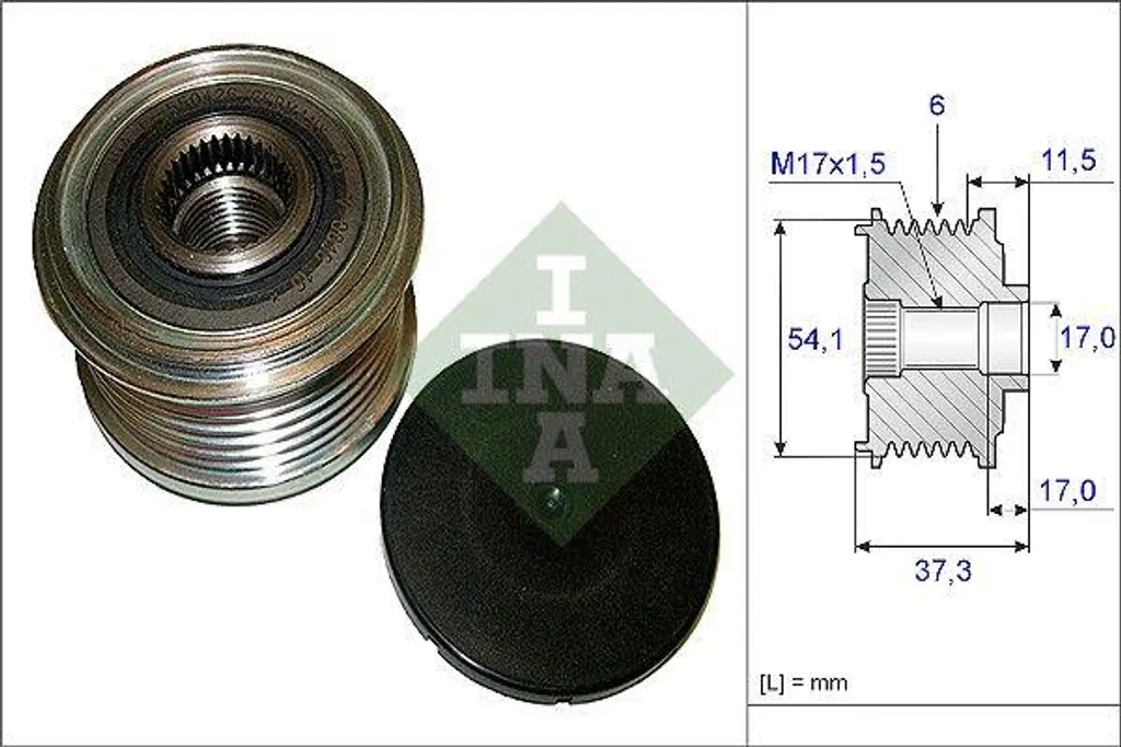 Poulie alternateur INA haute performance pour Citroën C4, C5 et Jumpy