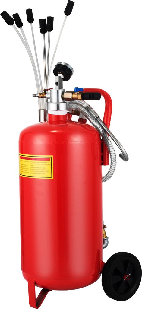 SucceBuy 22.7L Ölabsauger, tragbarer pneumatischer Altölabsaugbehälter für die Garage, 12V, 8KW, Edelstahl, Orange