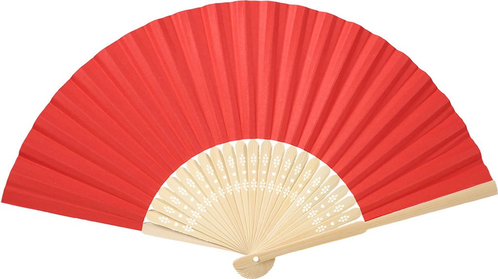 1 Stš¹ck chinesischer faltbarer Bambusrippen-F?cher zum Selbermachen, blanker Papierf?cher, Hochzeitsparty-Dekoration, rote Farbe, 21 cm