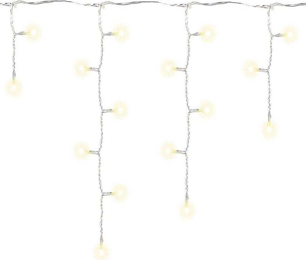 LED Eisregen-Lichterkette 400er warmweiß Trafo Timer Kabel transparent BA11447