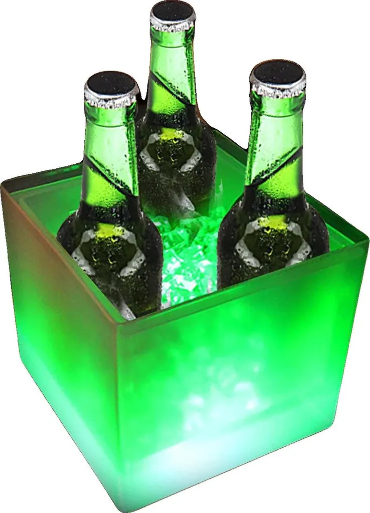 Bac à glace LED 3,5L à double paroi isolante en PP durable - Modèle RGB