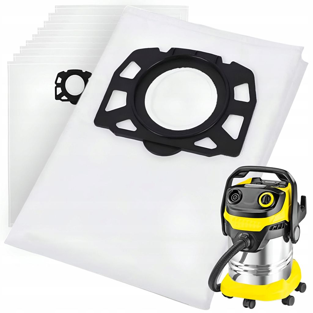 10x ZESÍLENÉ SÁČKY pro vysavače KARCHER WD4, WD5, WD6, MV4, Obrázek produktu 