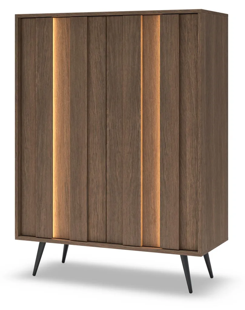 Commode chêne Dunin 125cm - Solution de rangement spacieuse pour petit espace
