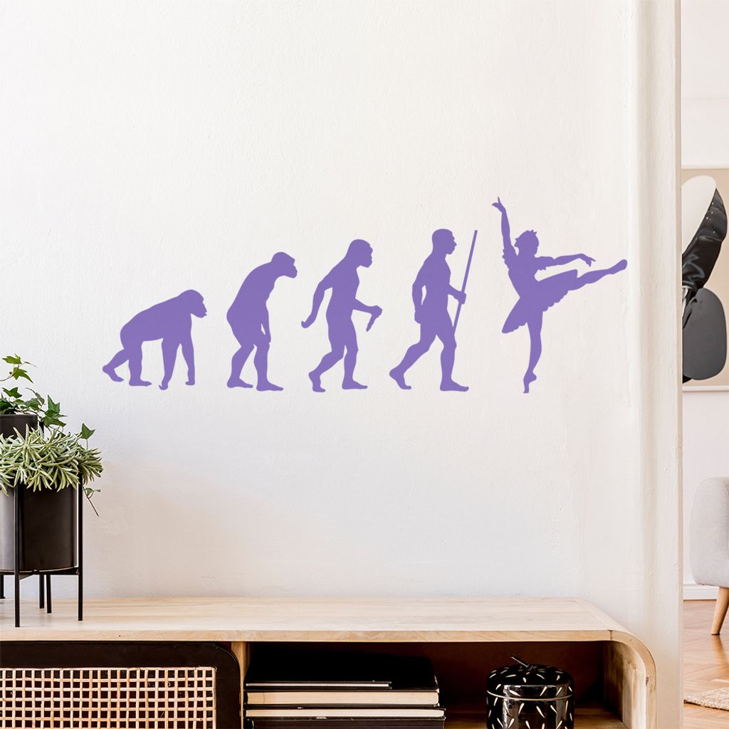 Ballerina Ballett Evolution Wandtattoo Wandaufkleber Wall Sticker - Dekoration, Küche, Wohnzimmer, Schlafzimmer, Badezimmer