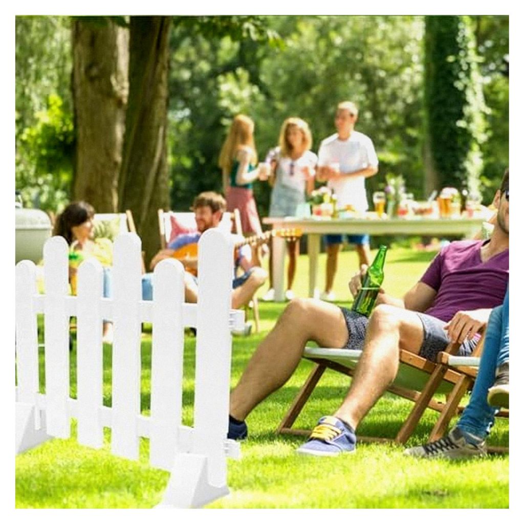 2 Stück Zaunsockel Kunststoff Weiß Stabile Zaunhalterung für Gartenzaun