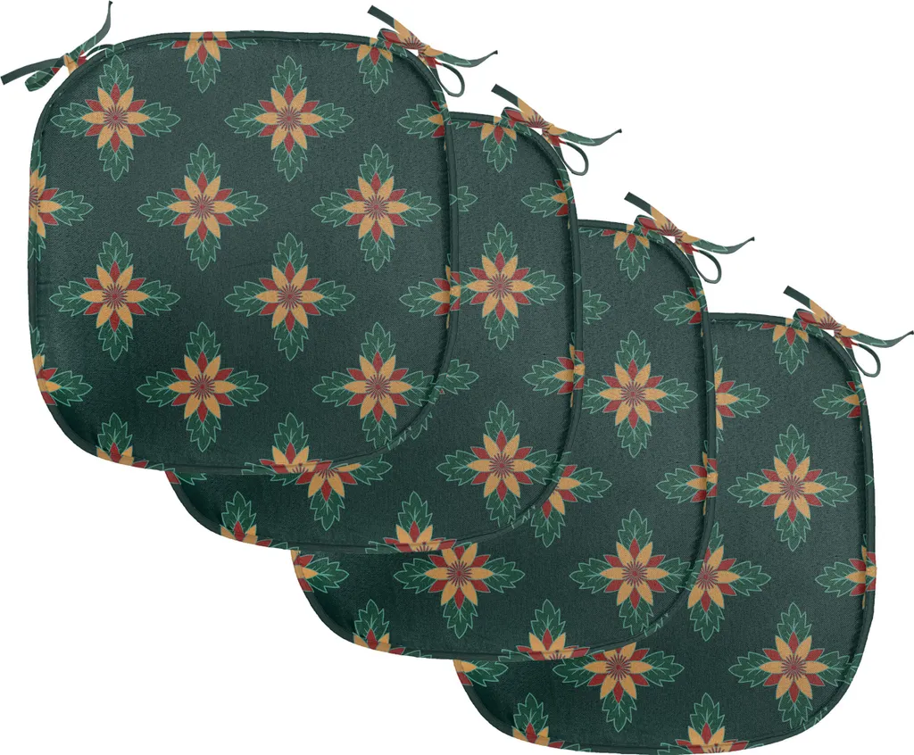 ABAKUHAUS Set 4 Cuscini Sedie Impermeabili 40x40 - Stampa Alta Definizione