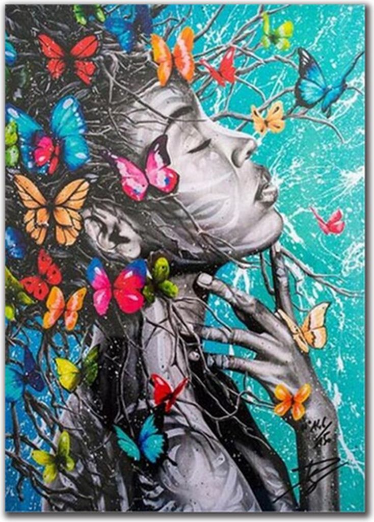 TPFLiving Kunstdruck LW-714 (OHNE RAHMEN) Poster - Leinwand - Wandbild - Hochauflösender Giclée-Druck, langlebig und hochwertig - Afrikainsche Ku...