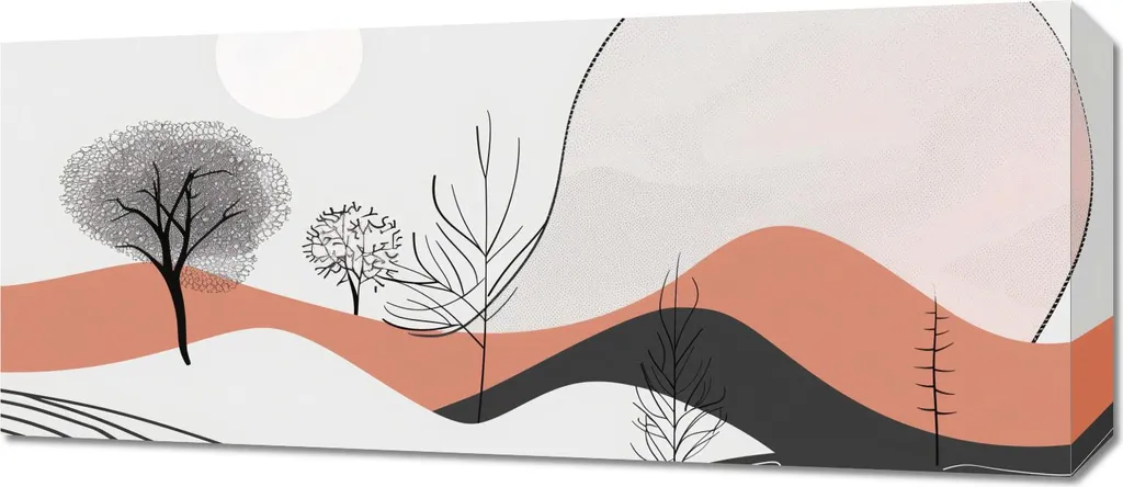 Tableau Image 70 x 30 cm panoramique mi-ombre avec vue paysage zen