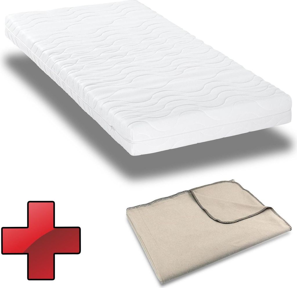Premium 7-Zonen Matratze 160x200 cm CloudComfort, Höhe 15 cm, Härtegrad H2/H3 + Sleezzz Smart Kuscheldecke 150 x 200 cm