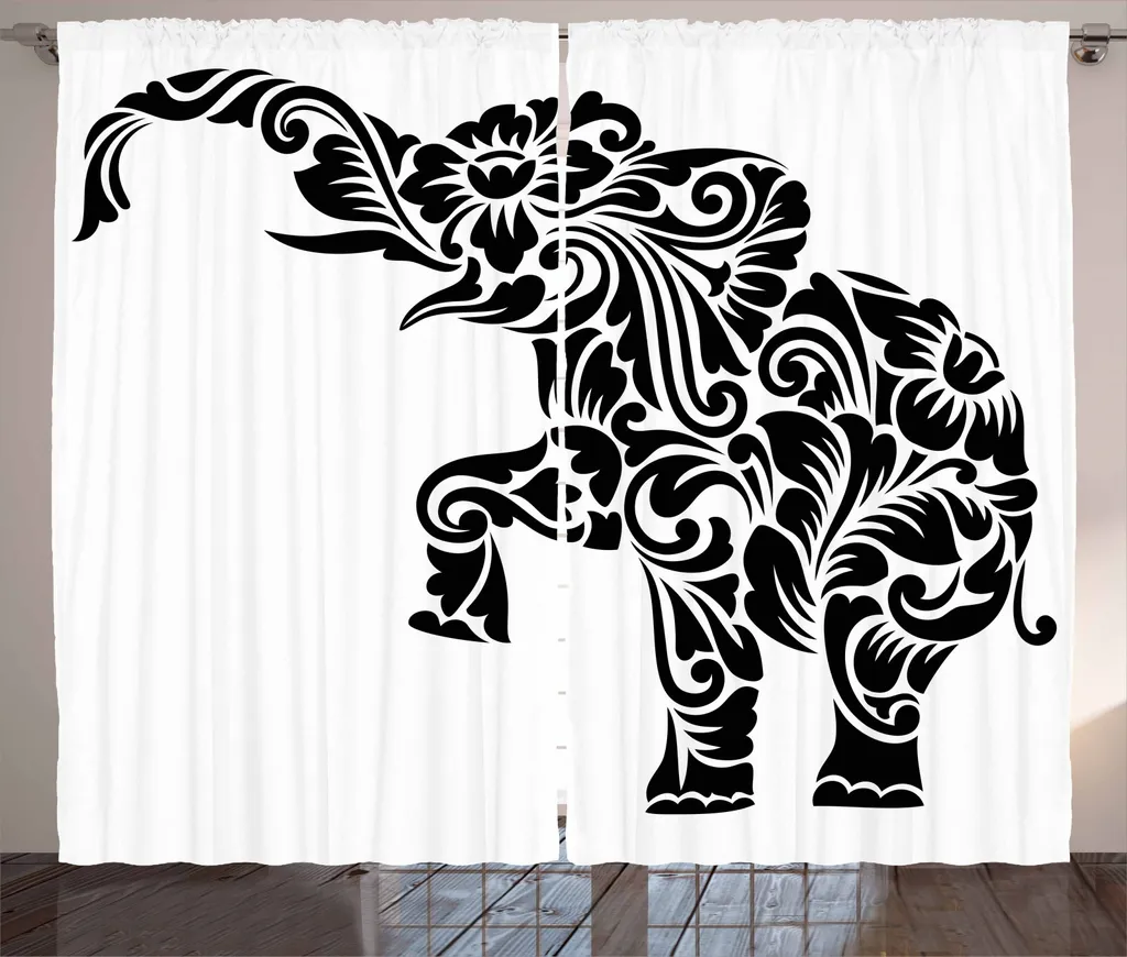 Tenda Elefante ABAKUHAUS 280x245 cm Bianco e Nero - Arredo Rustico