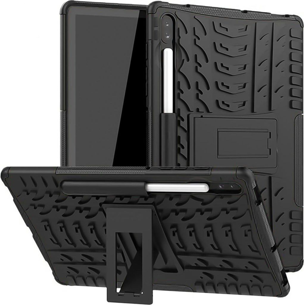 Conie Tablet Hybrid Cover für Samsung Galaxy Tab S9 Plus TPU Hard Case Kunststoff Schutz Hülle Tasche aufstellbar in Schwarz
