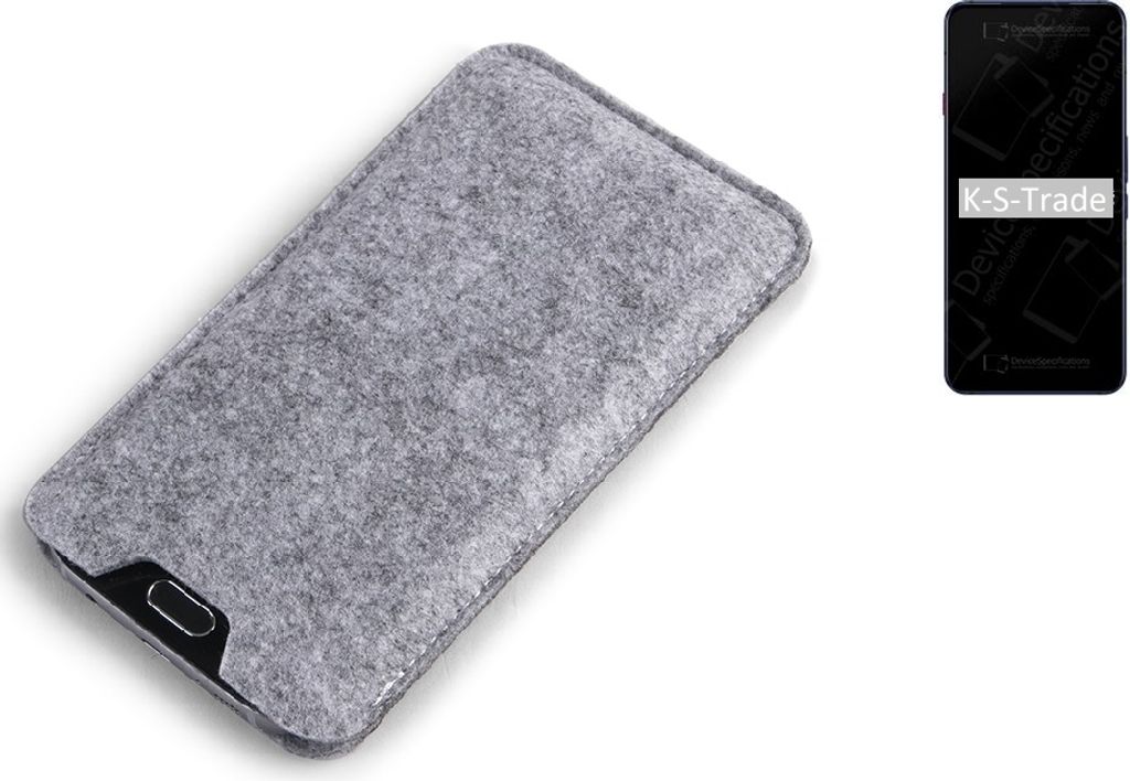 K-S-Trade Filz Handyhülle kompatibel mit nubia Red Magic 7 Pro Schutzhülle Filztasche Filz Tasche Case Sleeve Handy Hülle Filzhülle grau