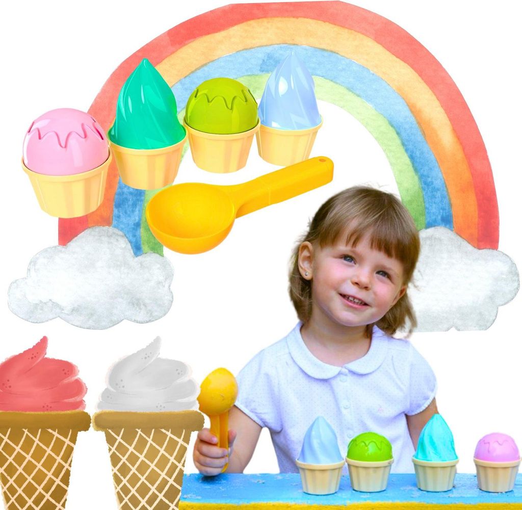 Zestaw do piasku Lody TechnoK - 4 babeczki i łyżka Zdjęcie produktu 