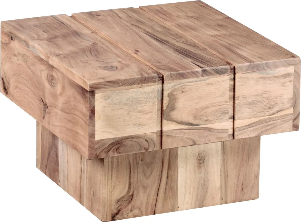 Table d'appoint SIRA en acacia massif 44x44 cm - Bout de canapé robuste - 9