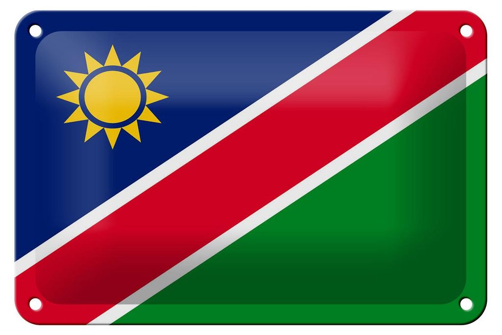 Blechschild Flagge Namibias 18x12cm Flag of Namibia Dekoration