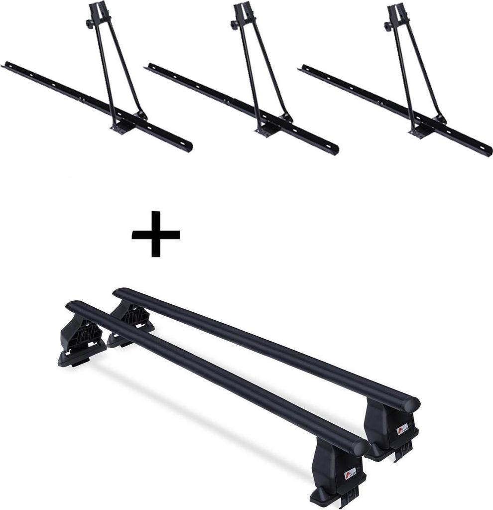 3x Fahrradträger ORION + Dachträger Menabo Tema Stahl kompatibel mit für Mazda 6 GJ (Kombi 5 Türer) ab 2013