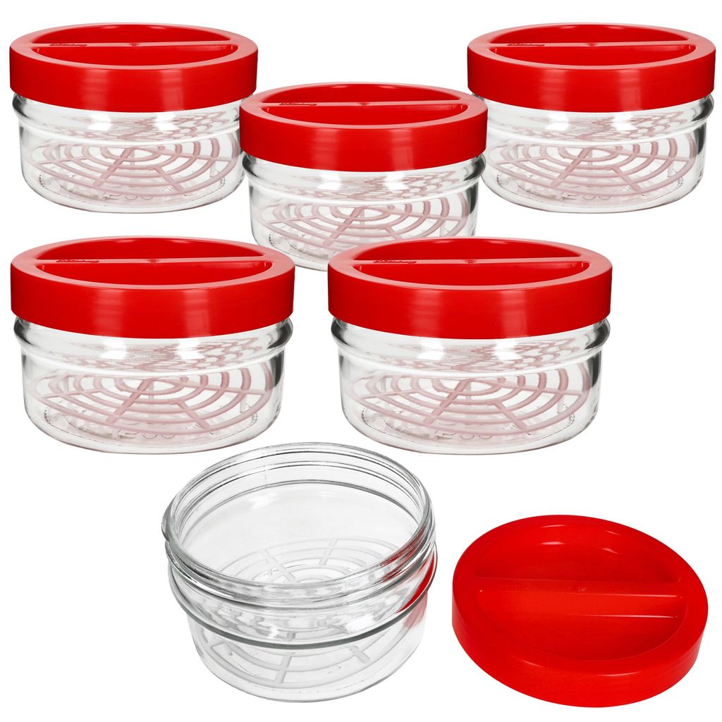 6x ORTES Vorratsglas 1,5L Glas mit Kunststoffdeckel Gitter Produktbild 