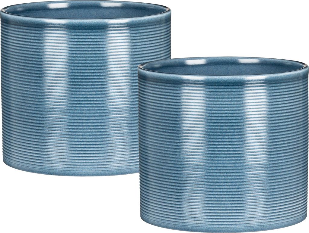 Scheurich Blumentopf 2er Set aus Keramik,  Farbe: Blue Produktbild 
