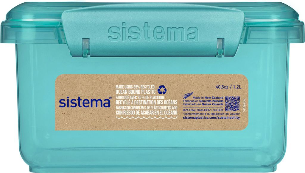 Sistema 1,2L Lunch Plus Box - recycled PP - Teal Stone