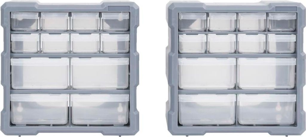 vidaXL Organizér s viacerými zásuvkami 2 ks 12 zásuviek Obrázok produktu 