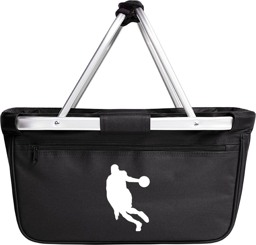 Huuraa Einkaufskorb Basketball Silhouette 20 Liter Black faltbarer Tragekorb Geschenkidee
