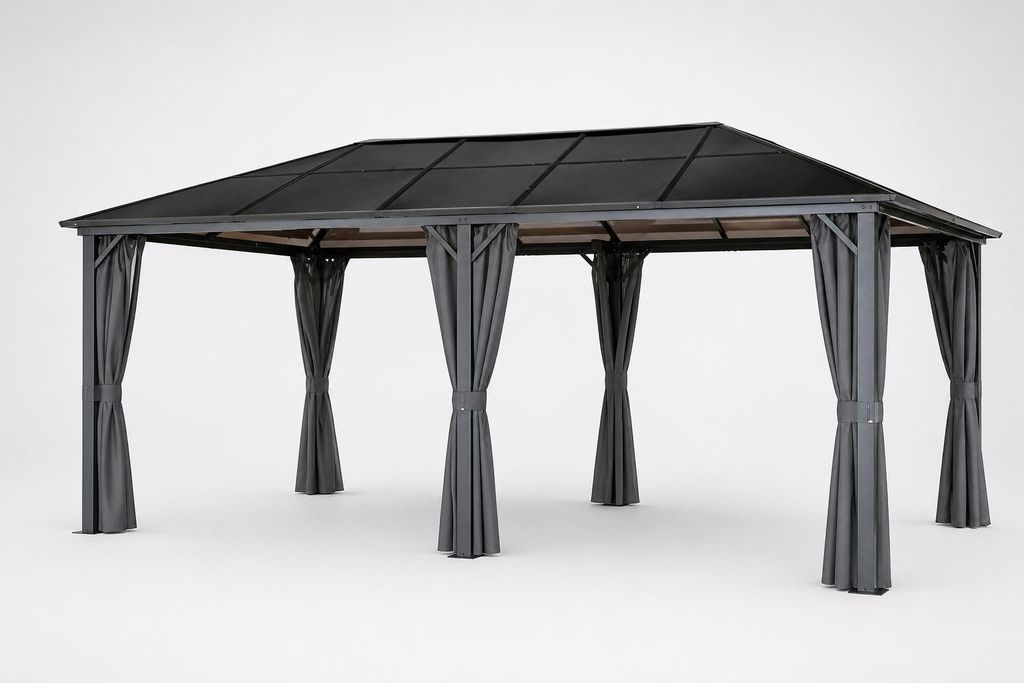 4iQ Hardtop Gartenpavillon 3x6 m mit Polycarbonatdach & Produktbild 