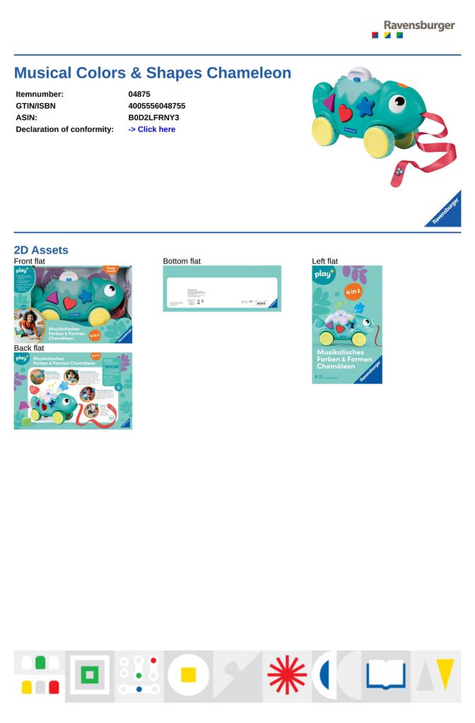 Musikalisches Farben & Formen Chamäleon Ravensburger 04875 Produktbild 