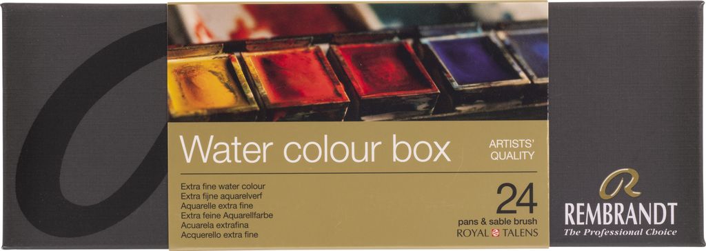 Rembrandt Aquarellfarben-Set im Metalletui | 24 Näpfchen + Pinsel