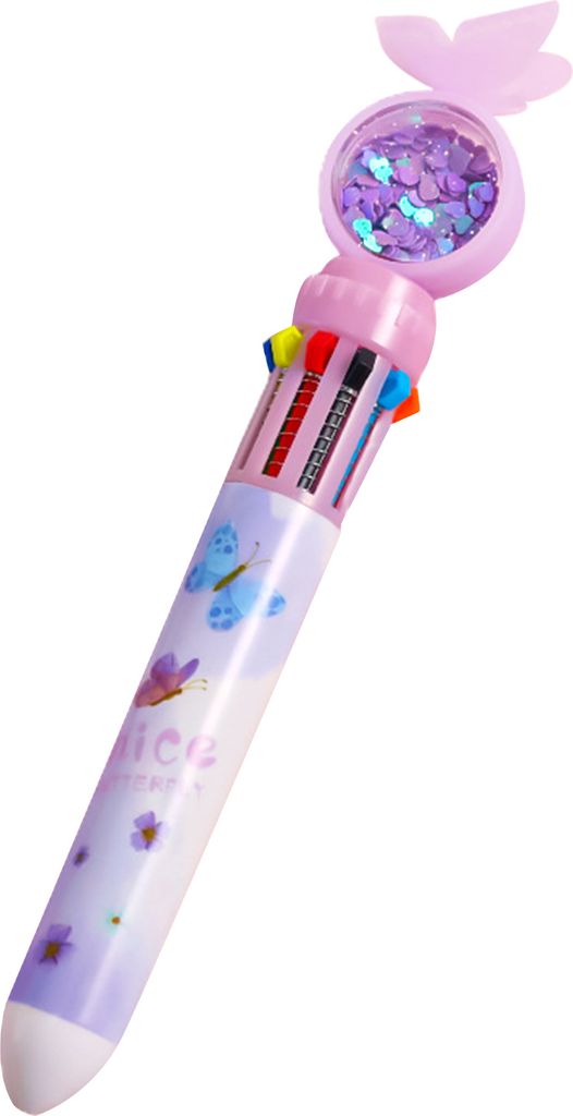 Kugelschreiber Stally Construction Anti-Deform Plastik 10 in 1 Versenkbare Kugelschule für Kinder für Kinder-Lila