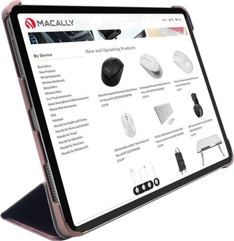 Macally BOOKSTAND PRO 5S, Hülle Aufsteller f. iPad Pro 11' (2021 & 2020) Rose