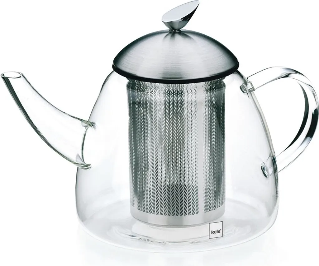 Théière Familiale 1,3 L Kela Aurora pour Infusions et Thé en Vrac Inox