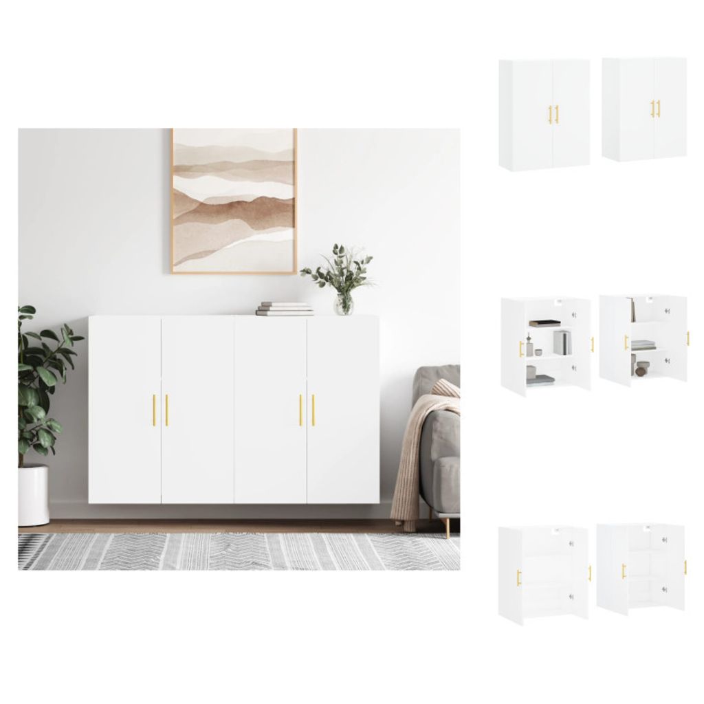 vidaXL Wandschränke 2 Stk. Weiß 69,5x34x90 cm - Sideboards