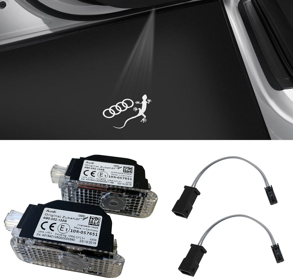 Original Audi Echse Ringe LED Einstiegsbeleuchtung Tür Logo Adapter VIELE AUDI