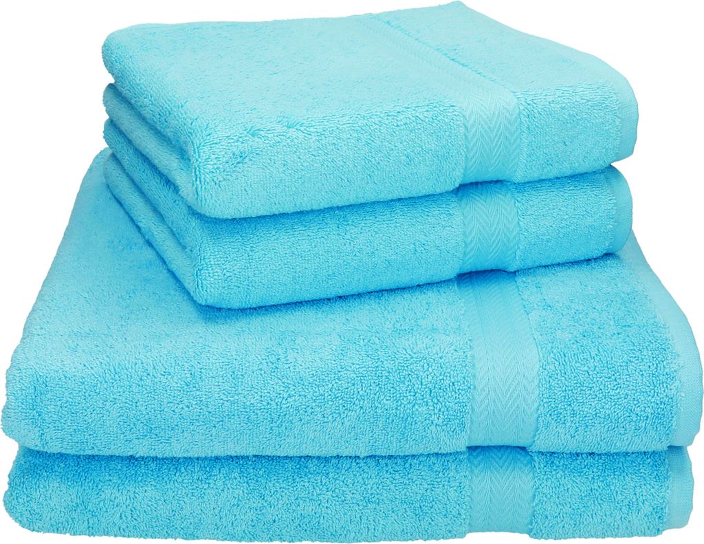 Betz 4-tlg. Handtuch-Set PREMIUM - 2 Liegetücher 2 Handtücher 100% Baumwolle Farbe: türkis