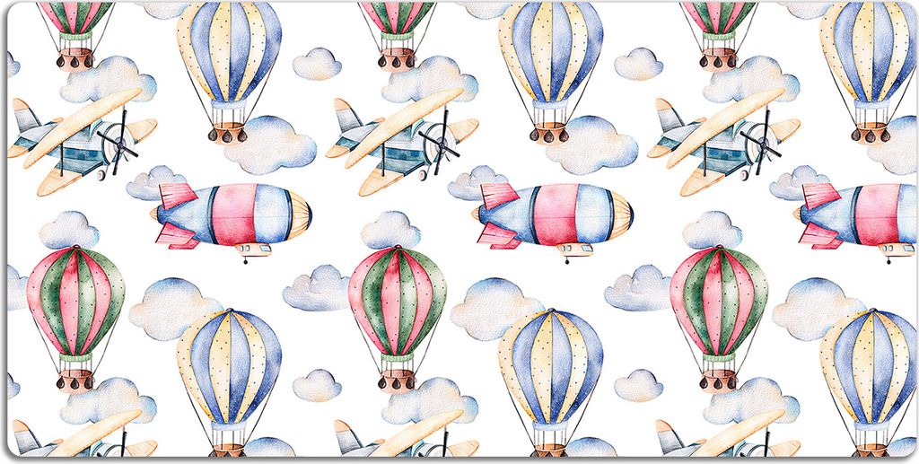 Schreibtischmatte Tischunterlage 90x45 cm Mauspad - Ballons und Luftschiffen