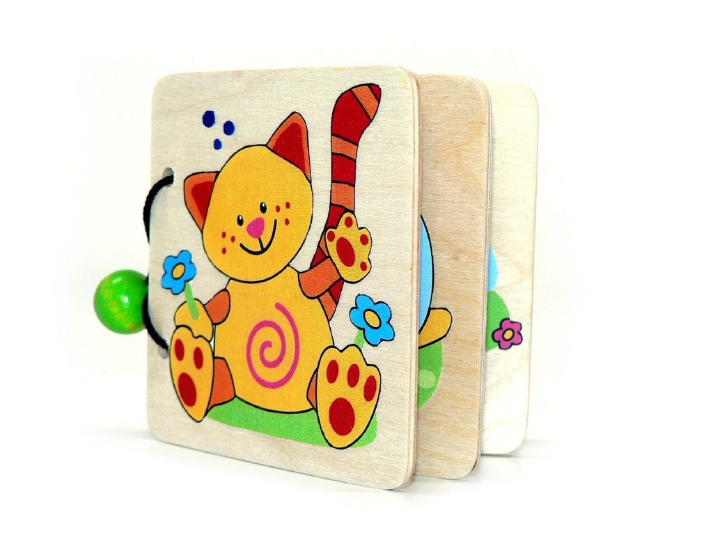 Holzspielzeug Bilderbuch Tiere BxLxH 110x15x90mm NEU