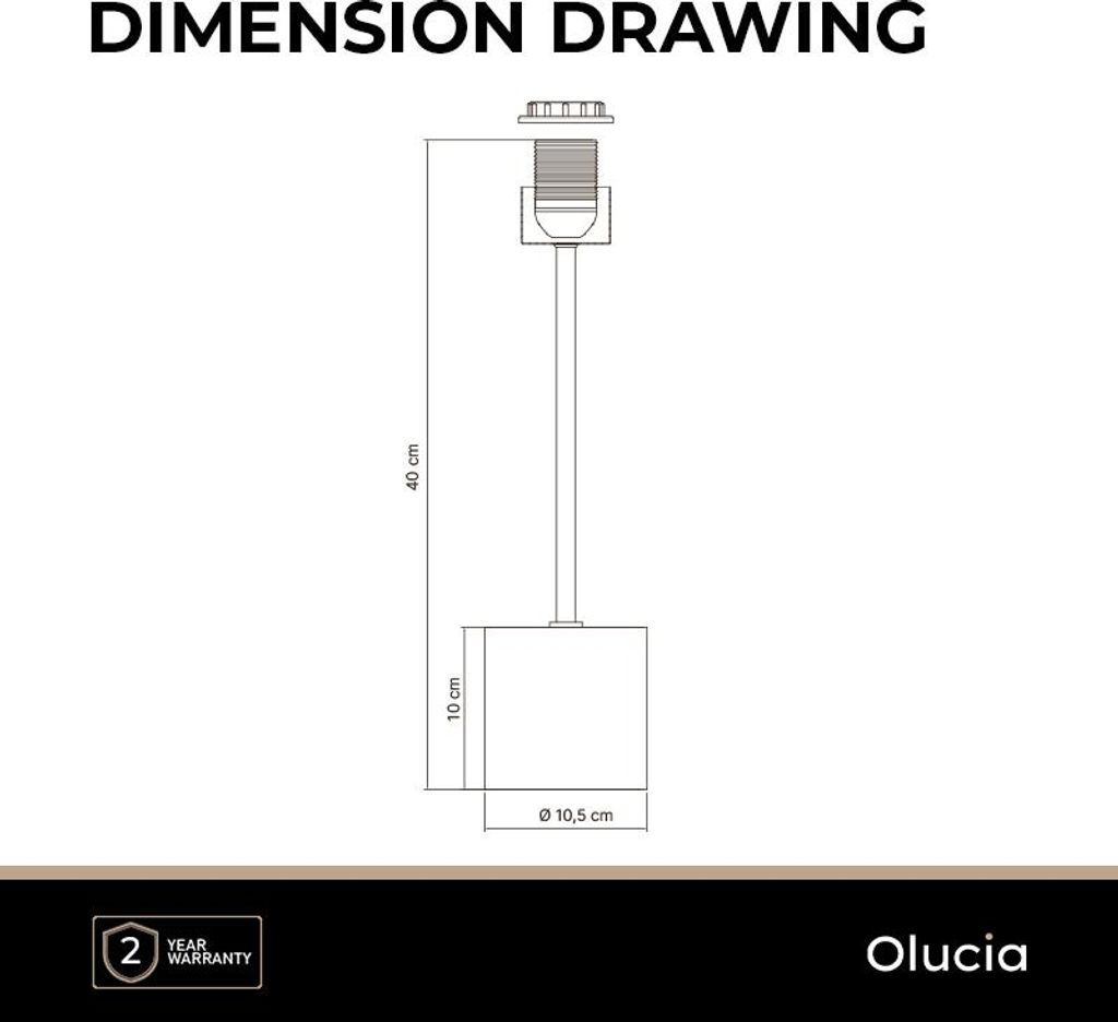 Olucia - Aluminium Tischlampe ohne Schirm Schwarz, Rika, mit Schalter