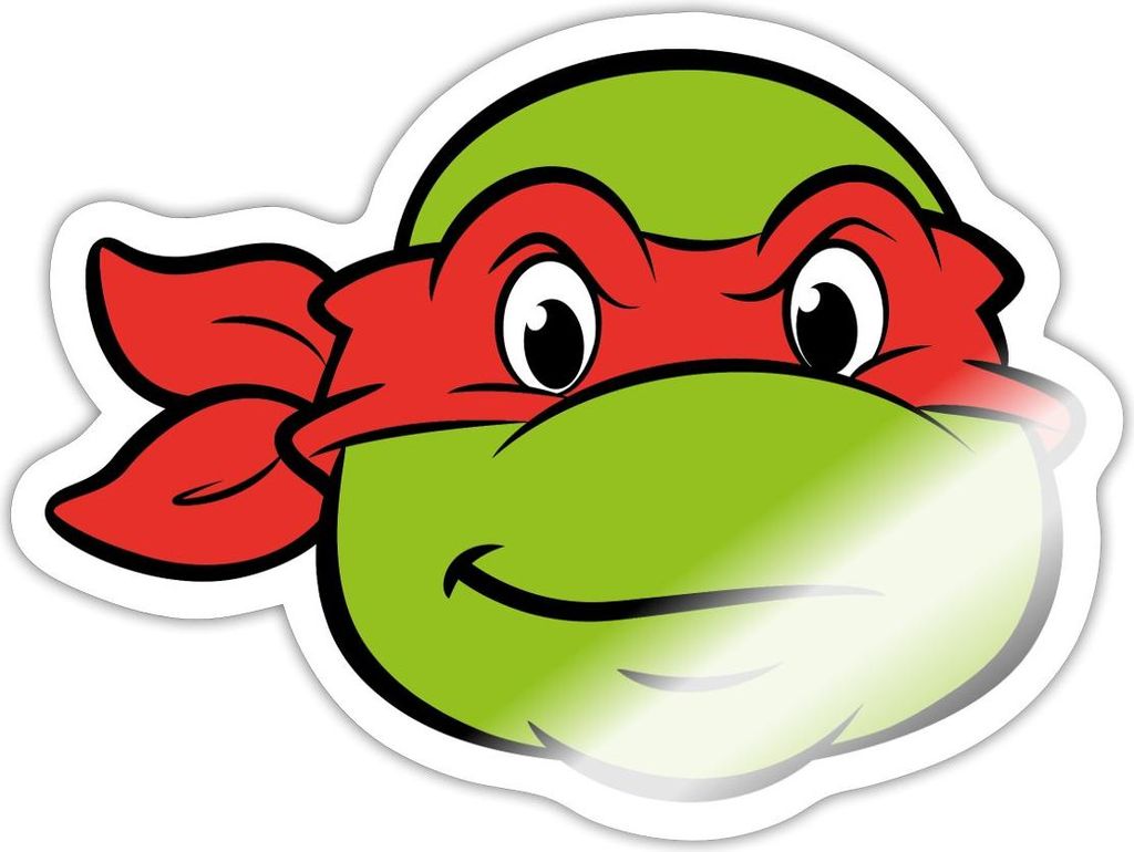 Spreadshirt Teenage Mutant Ninja Turtles Raphael Kostüm Karneval Sticker Aufkleber, 10 x 10 cm, Weiß glänzend