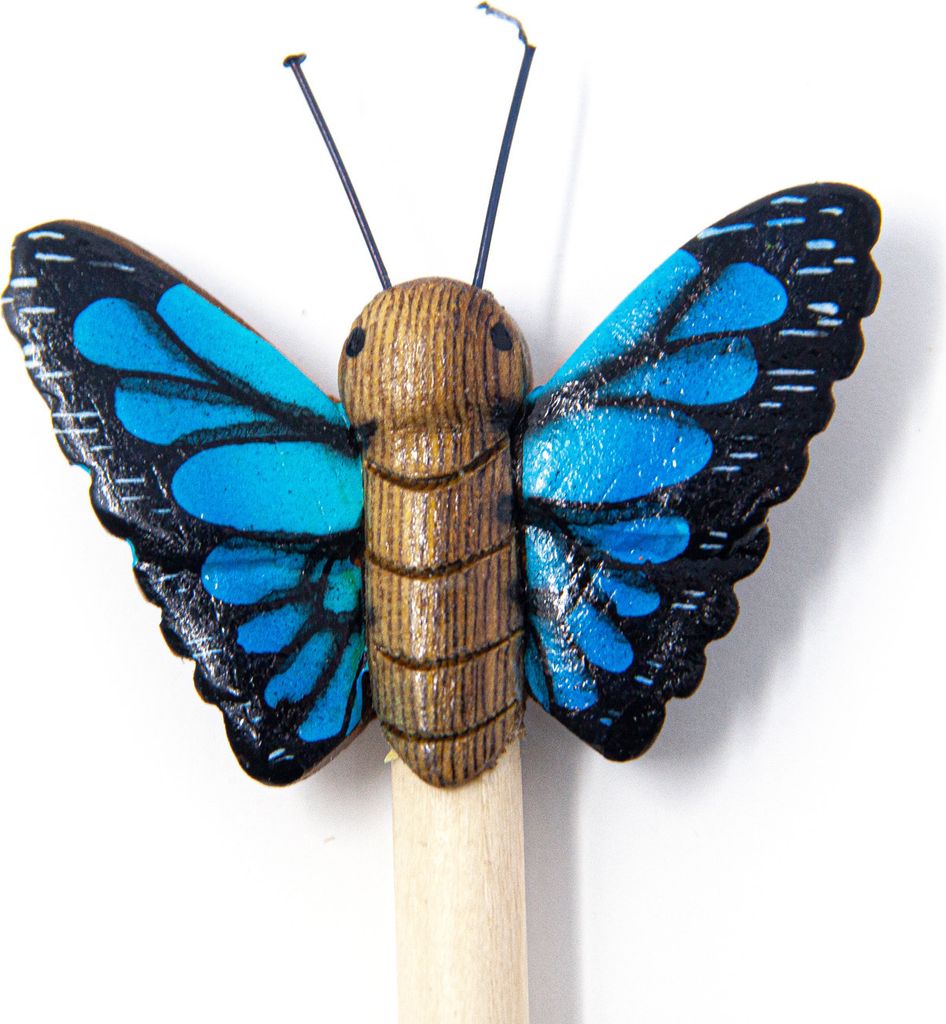 Holzbleistift - blauer Schmetterling