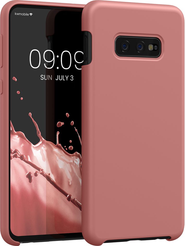 kwmobile Hülle kompatibel mit Samsung Galaxy S10e Hülle - Silikon Handy Case - Handyhülle weiche Oberfläche - kabelloses Laden - Winter Rose
